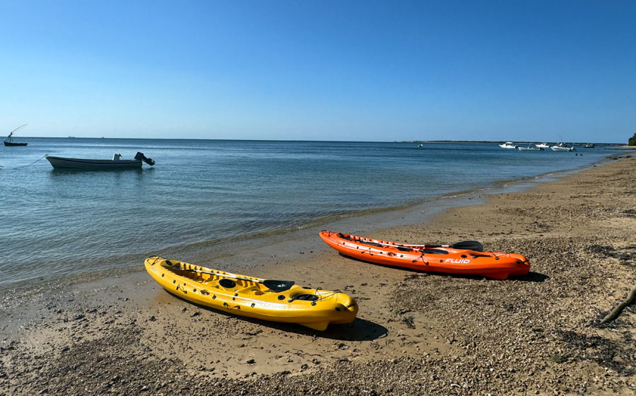 Kayaking around Inhaca Island