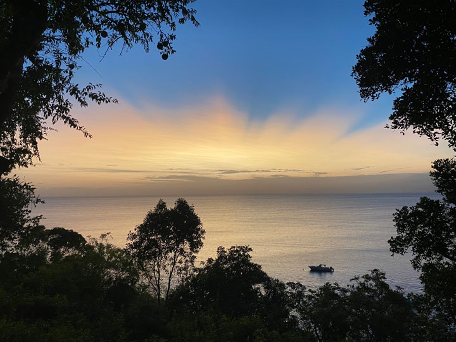 Sunset with boat