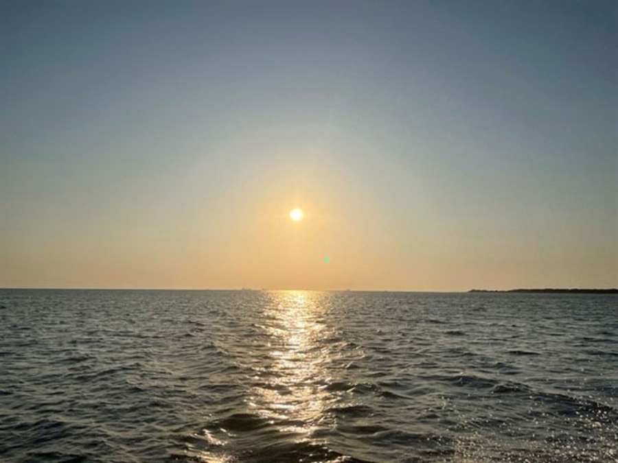 Sunset behind the Island
